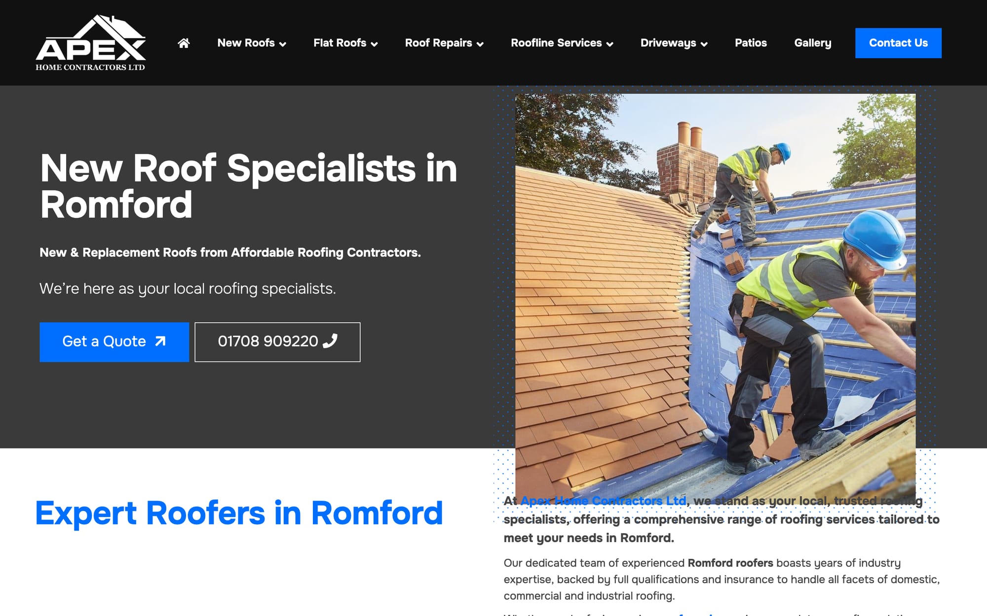 Roofers in Romford, one of 170 area pages.
