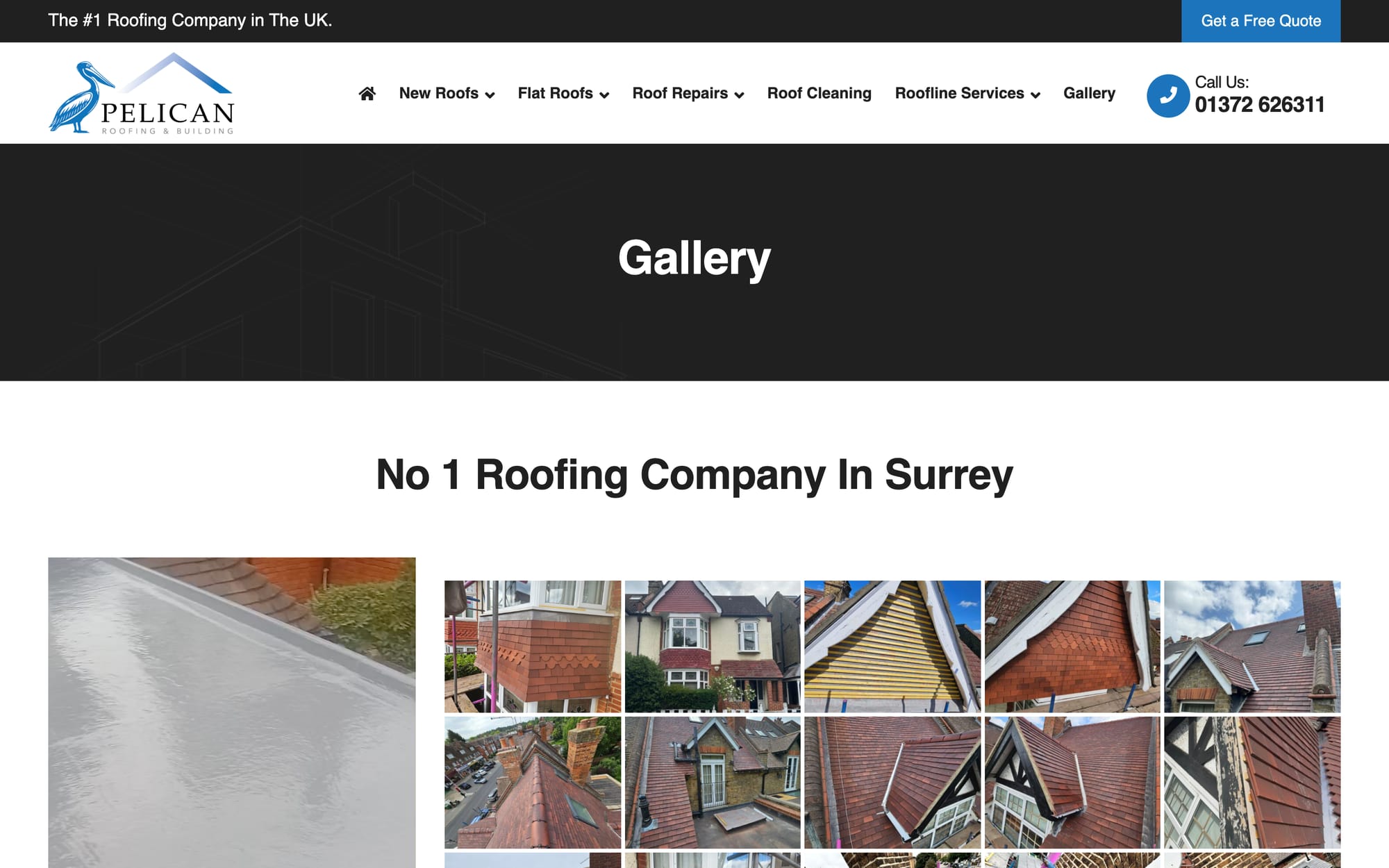 The gallery of finished roofing work.